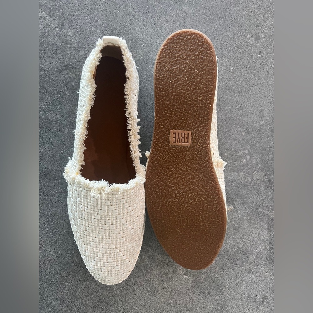 Frye white flats